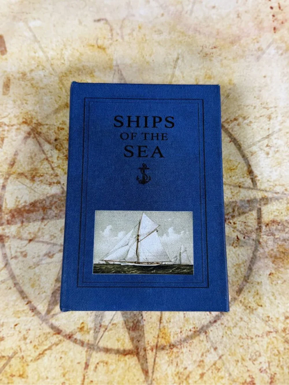 Ships of the Sea Decorative Book Storage Box | Nautical Hidden Storage